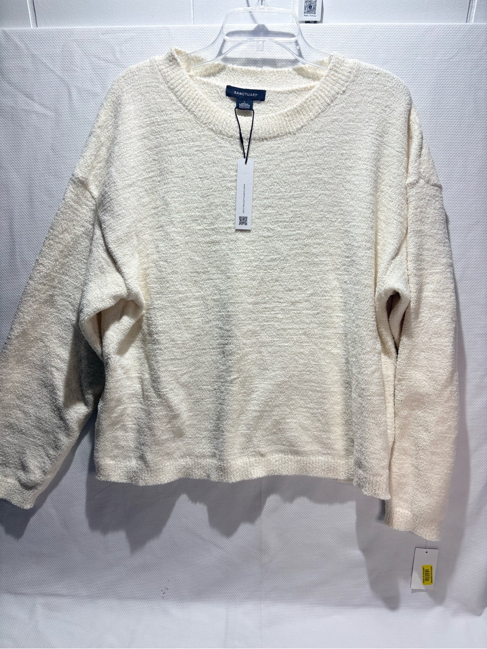 Sanctuary Men's Ivory/Cream Crewneck Sweater